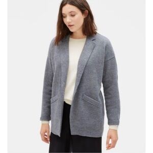 Eileen Fisher Boiled Wool Notch Collar Jacket Gray size XS